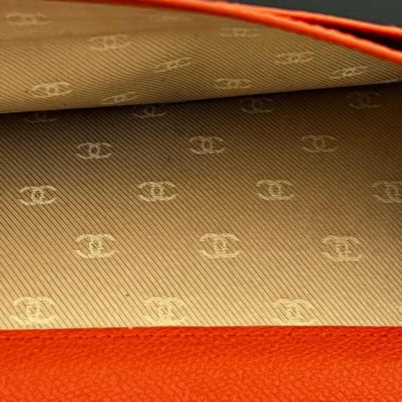 Chanel Orange Caviar Long Wallet - Picture 14 of 16